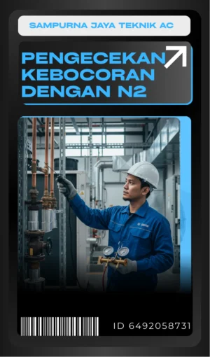 Pengecekan kebocoran dengan N2 Pengecekan kebocoran AC dengan N2 oleh sampurna jaya teknik ac