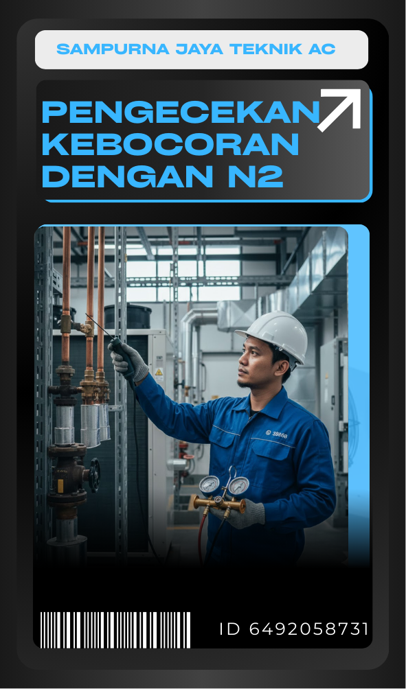 Pengecekan kebocoran dengan N2 Pengecekan kebocoran AC dengan N2 oleh sampurna jaya teknik ac