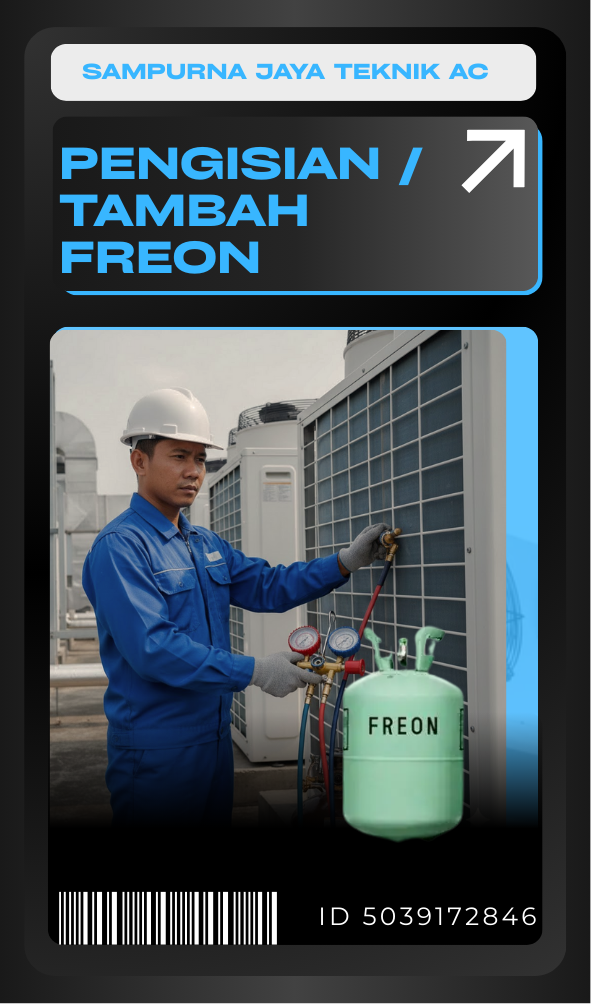 Isi freon proses pengisian freon oleh sampurna jaya teknik ac di bogor