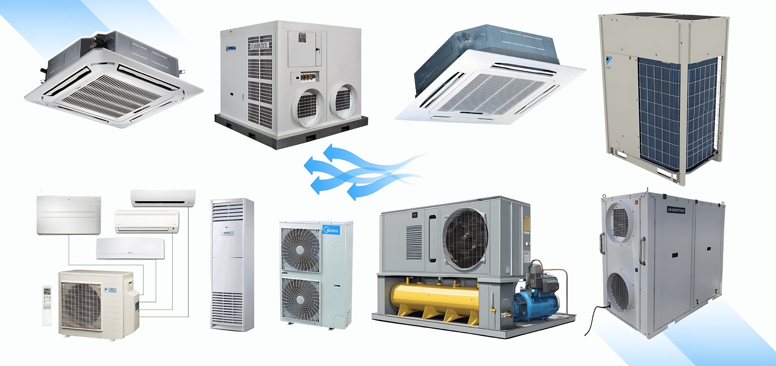 Kumpulan AC besar industrial dan komersial untuk layanan instalasi dan maintenance profesional